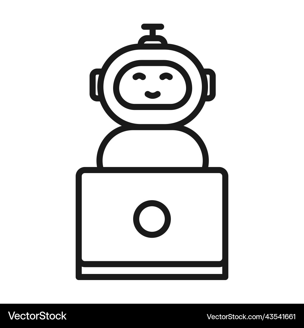 Chat bot outline icon robot virtual assistant Chat bot outline icon robot virtual assistant vector image