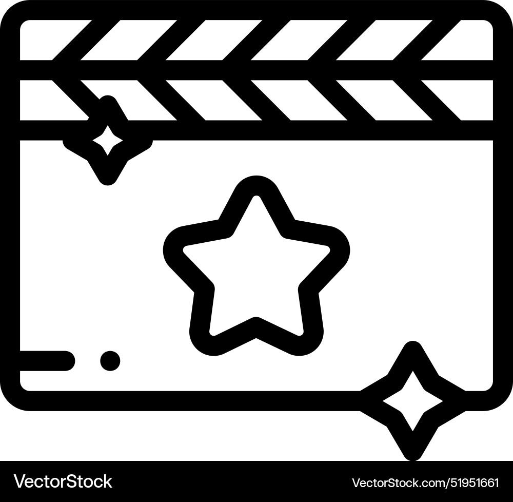 Clapperboard icon thin linear style design Clapperboard icon thin linear style design Vector Image
