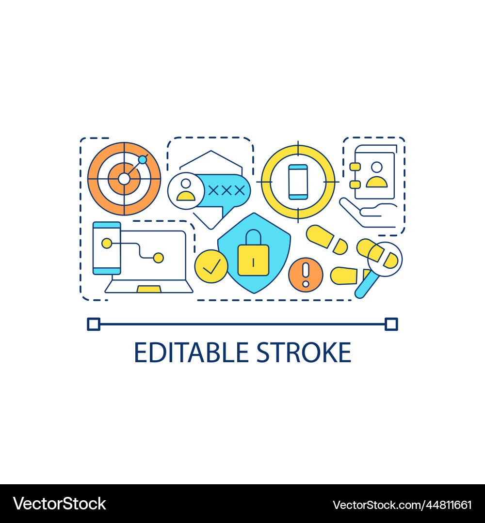 Detecting hacking attack concept icon Detecting hacking attack concept icon vector image