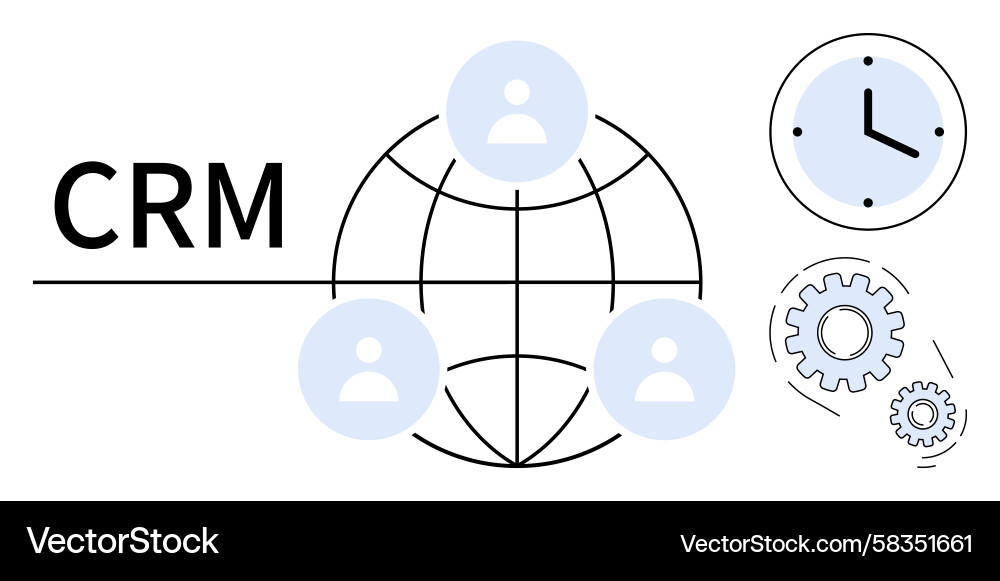 Global CRM Network User Connections Vector Image