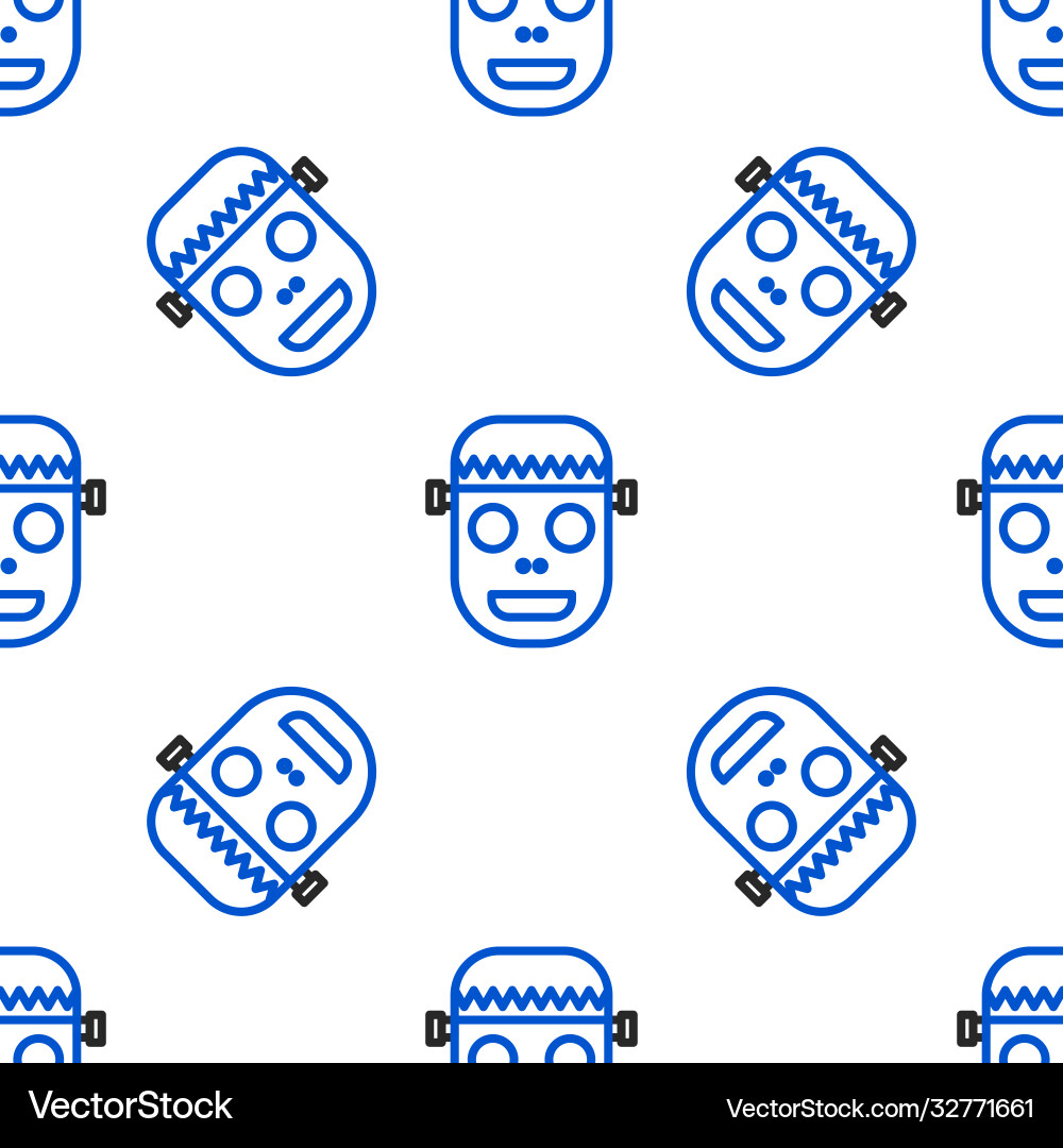 Line zombie mask icon isolated seamless pattern Vector Image
