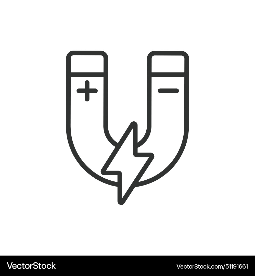 Magnet in line design magnetic attraction Vector Image