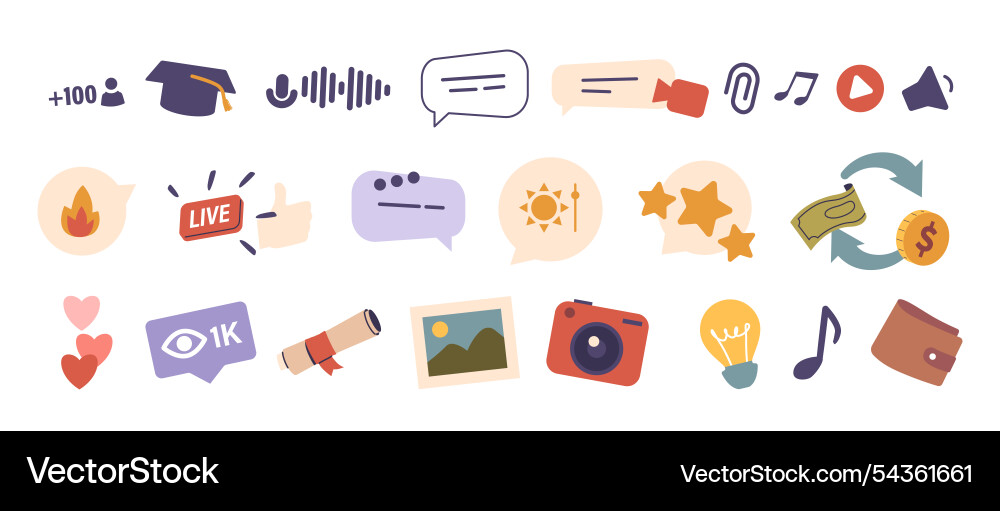 Mobile phone icons and widget of different Mobile phone icons and widget of different vector image