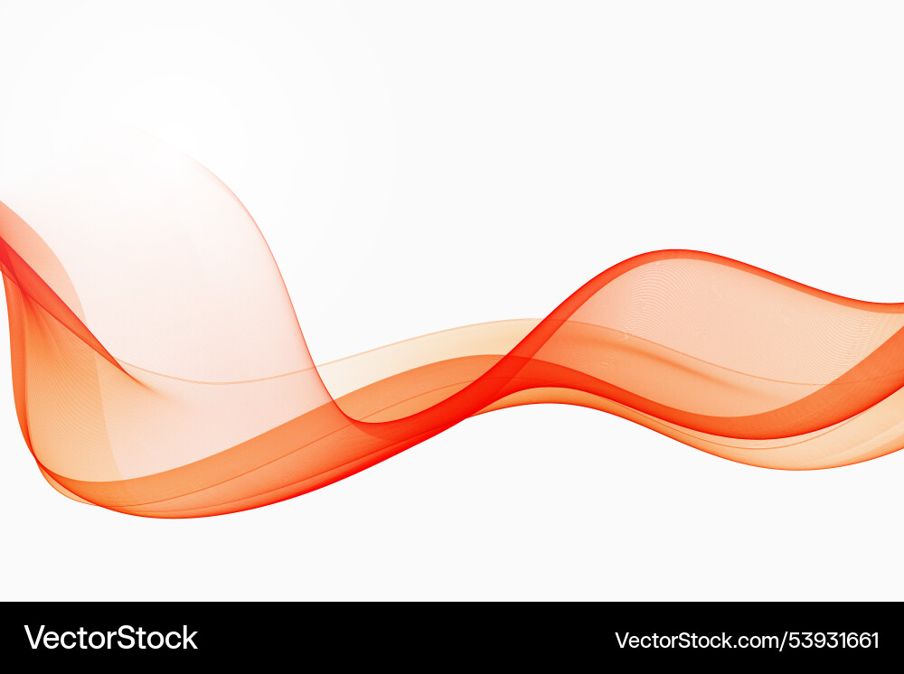 Orange transparent wave flow abstract design Orange transparent wave flow abstract design vector image