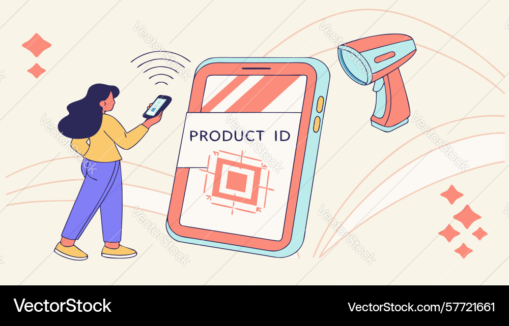 Person scanning qr code with smartphone design vector image