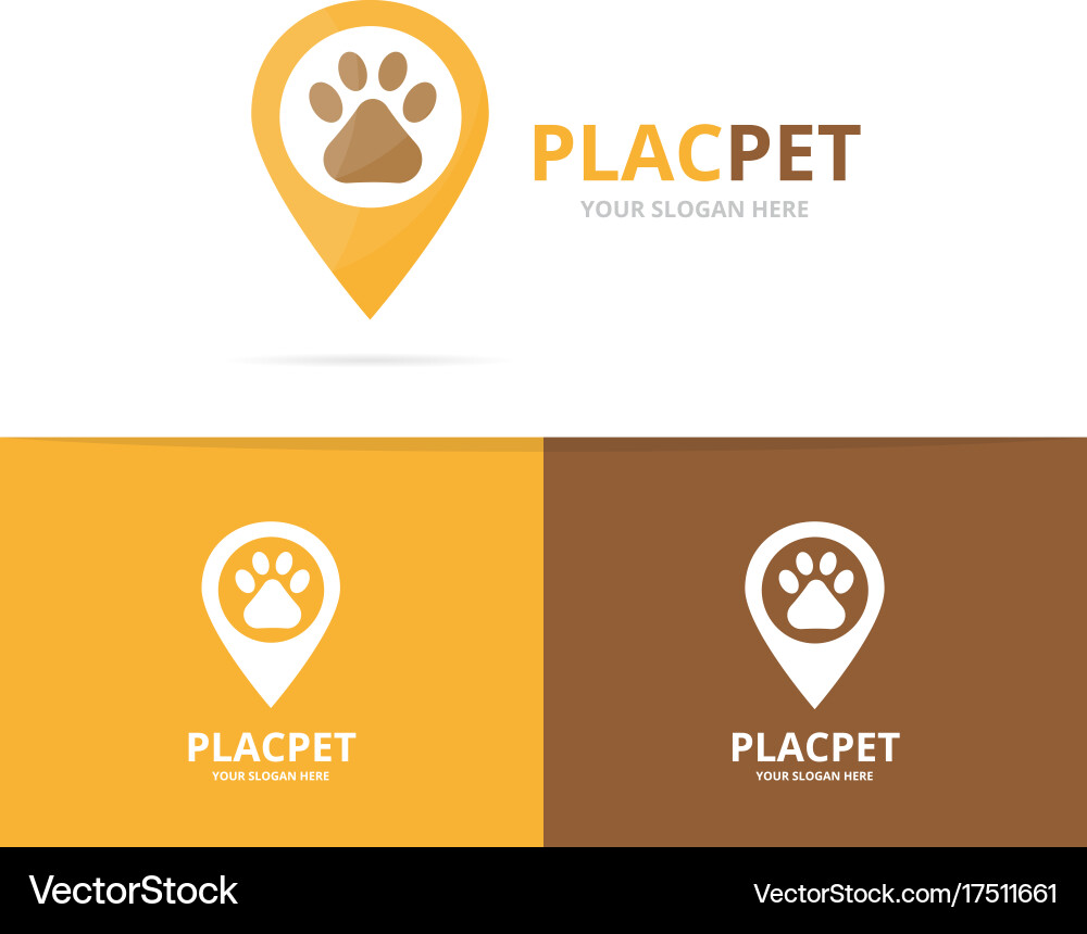 Pet Pointer Map Logo vector image