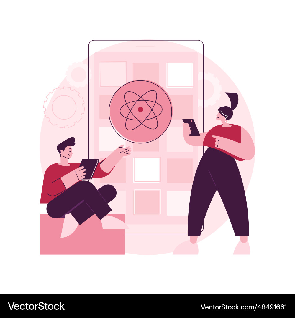 React native mobile app abstract concept React native mobile app abstract concept vector image