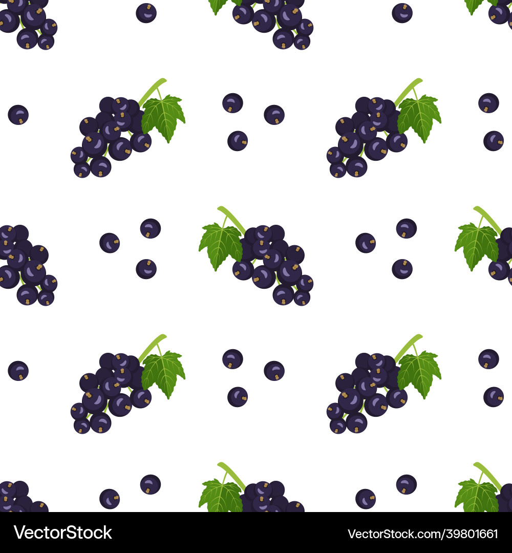 Seamless pattern with berries currant branch Seamless pattern with berries currant branch Vector Image