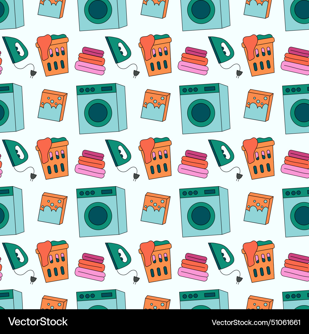 Seamless pattern with laundry tools elements Seamless pattern with laundry tools elements Vector Image