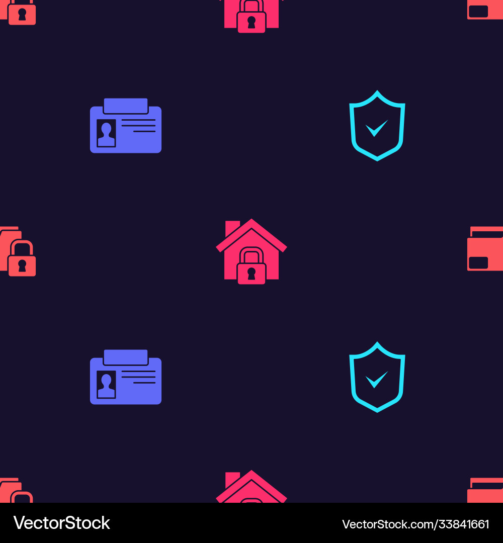 Set shield with check mark identification badge Set shield with check mark identification badge vector image