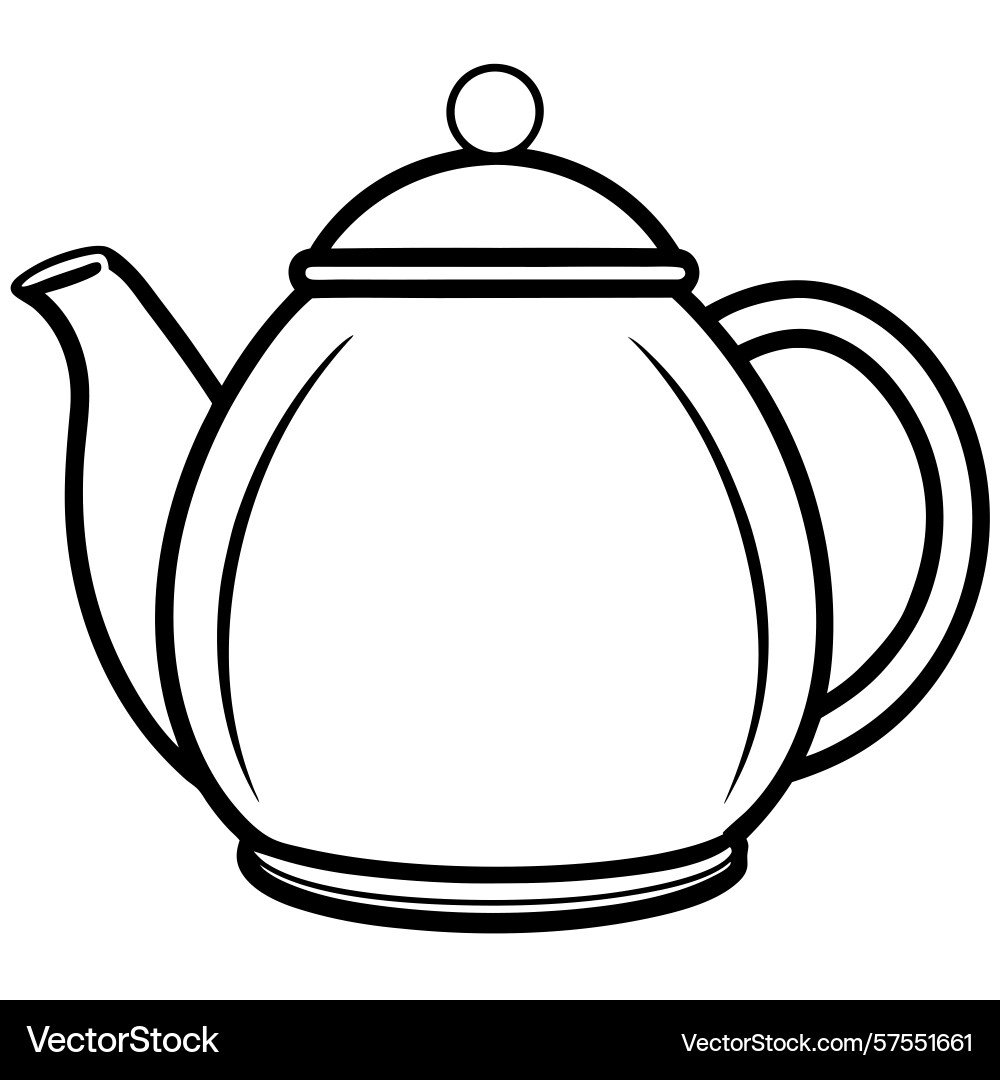 Simple of a teapot with handle spout Vector Image