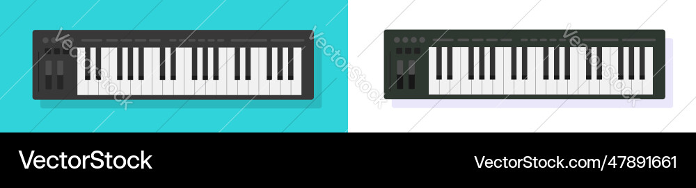 Synthesizer electronic piano icon flat cartoon Vector Image