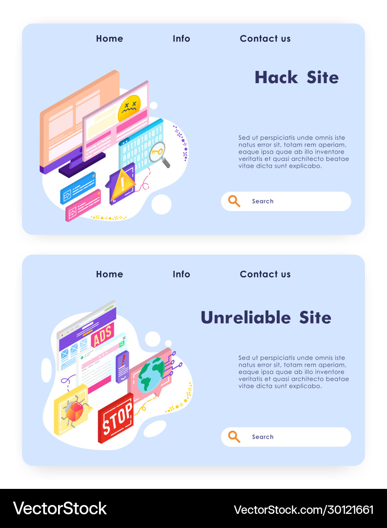 Website hacking attack cyber security technology Website hacking attack cyber security technology vector image