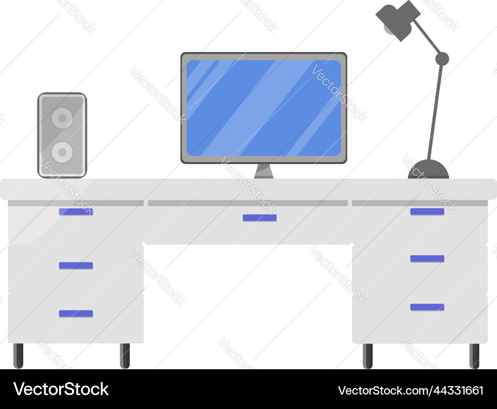 Working table on a white background Vector Image