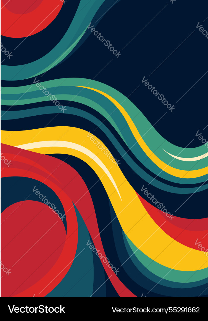 Abstract background with colorful waves in retro Abstract background with colorful waves in retro vector image