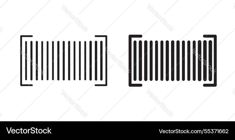 Barcode read icon set in thin line for web vector image