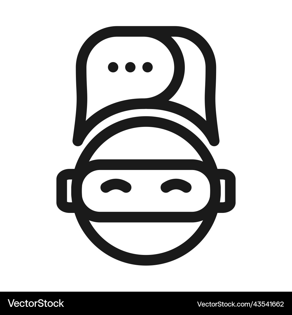 Chat bot outline icon robot virtual assistant Chat bot outline icon robot virtual assistant vector image
