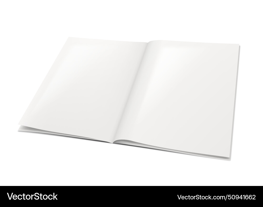 Clear empty opened book with copy space template Clear empty opened book with copy space template vector image