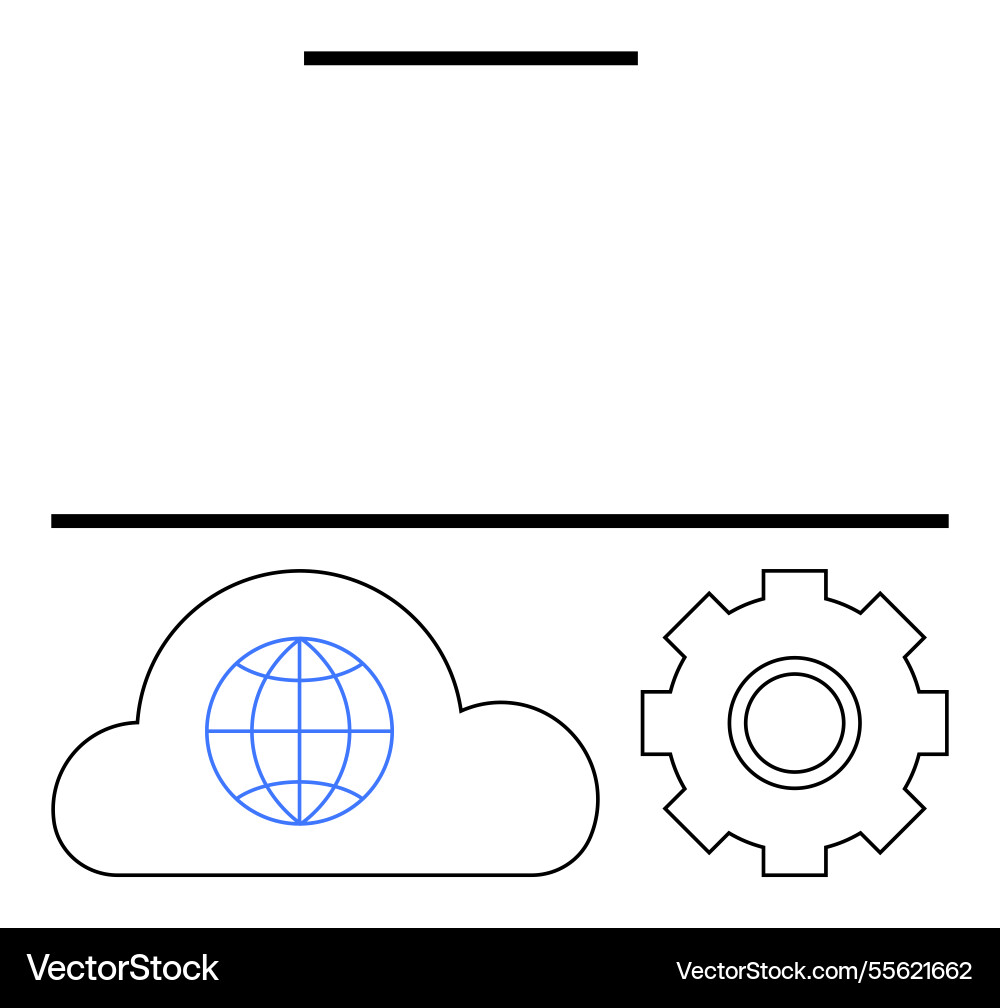 Cloud computing and global networking with gear Cloud computing and global networking with gear vector image