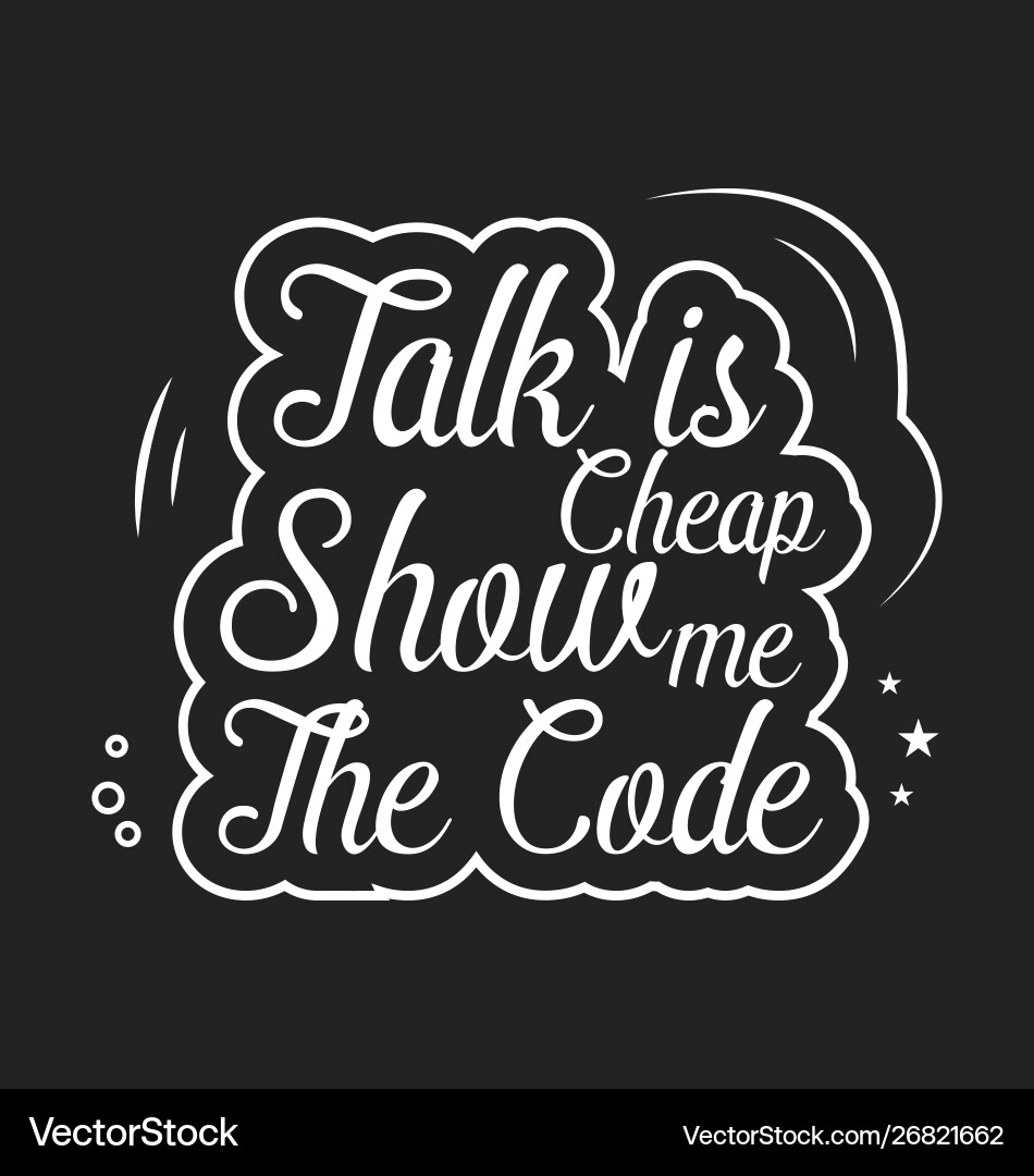 Code is Worth Showing vector image