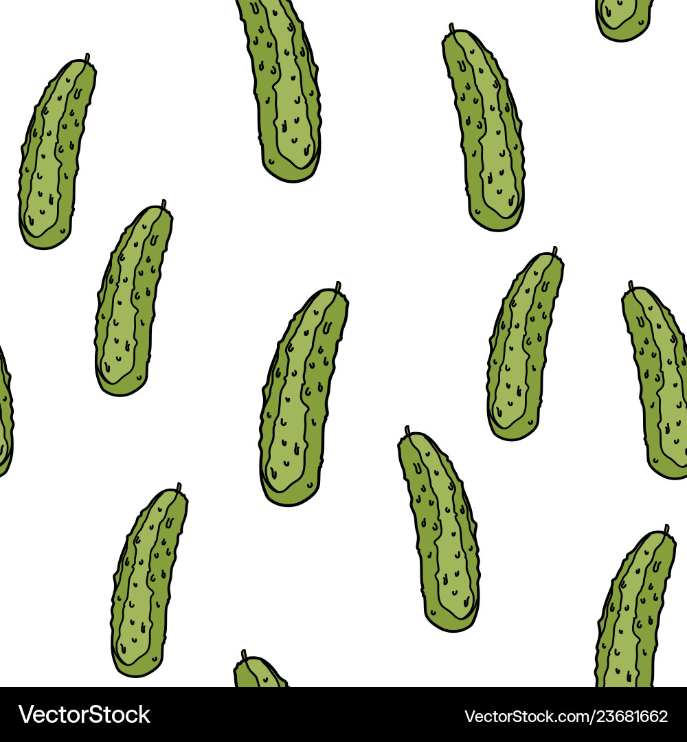 Cucumber seamless pattern Cucumber seamless pattern vector image
