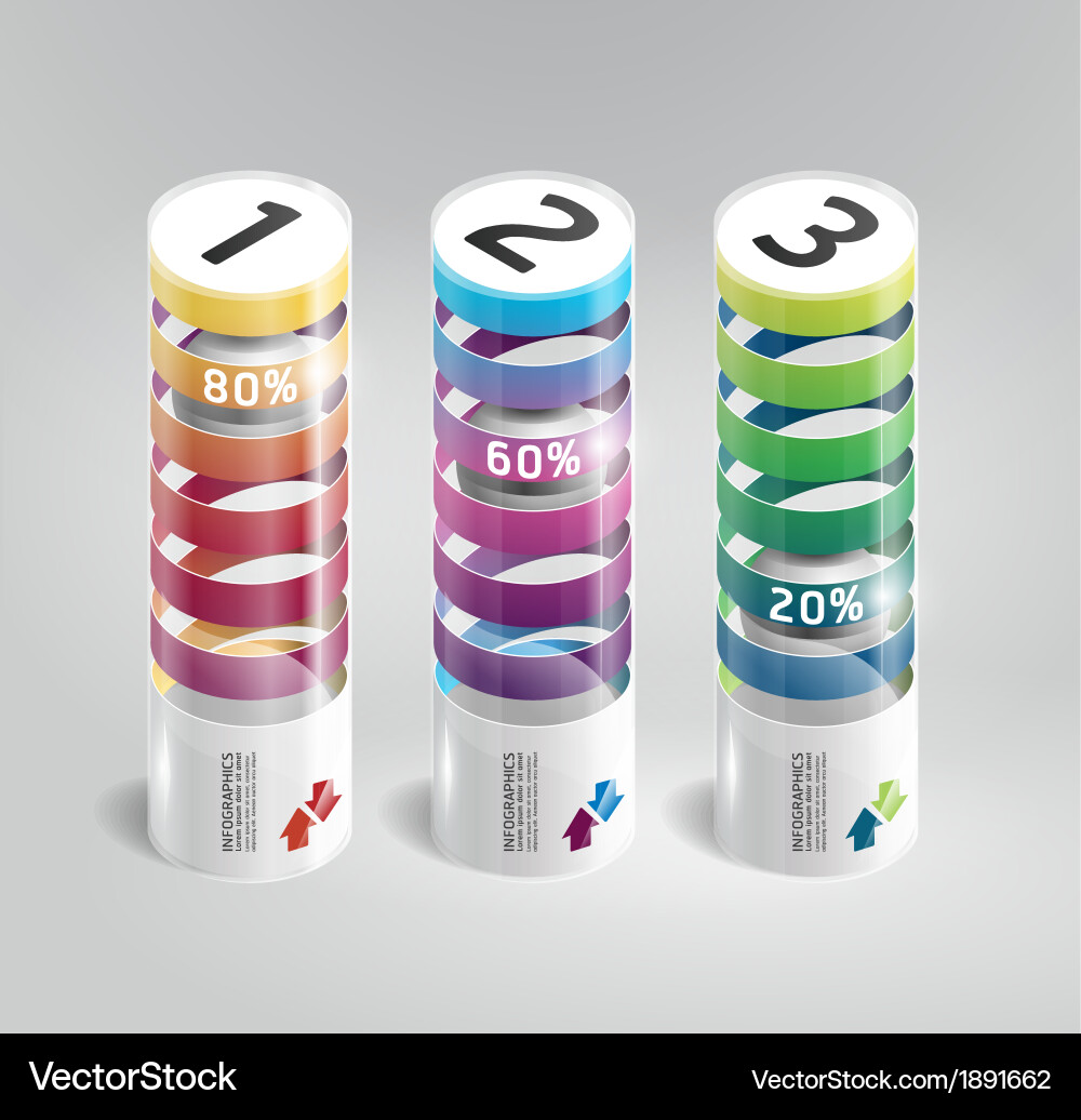 Cylindrical Infographic Banners Vector Image