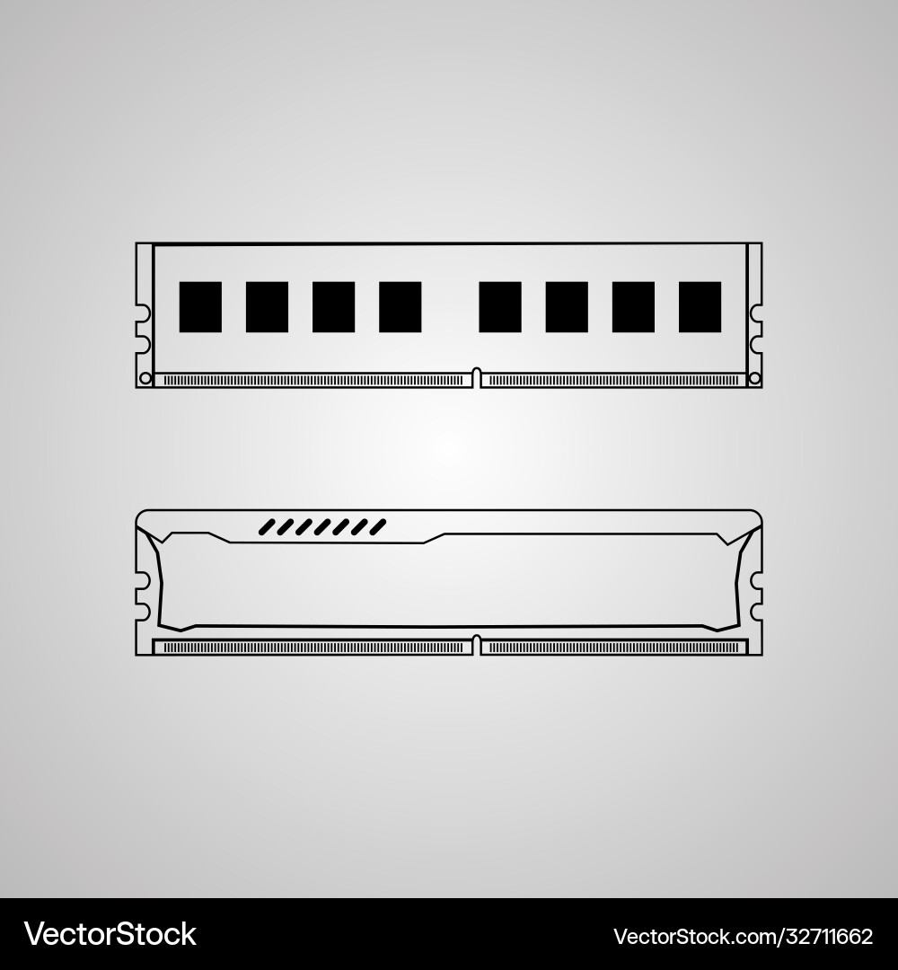 Ddr ram memory module icon Ddr ram memory module icon vector image