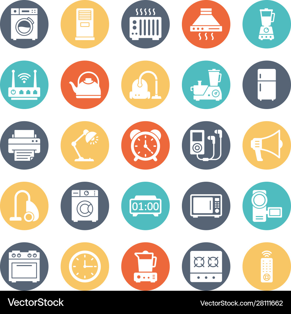 Electronics isolated icons set every singl Electronics isolated icons set every singl vector image