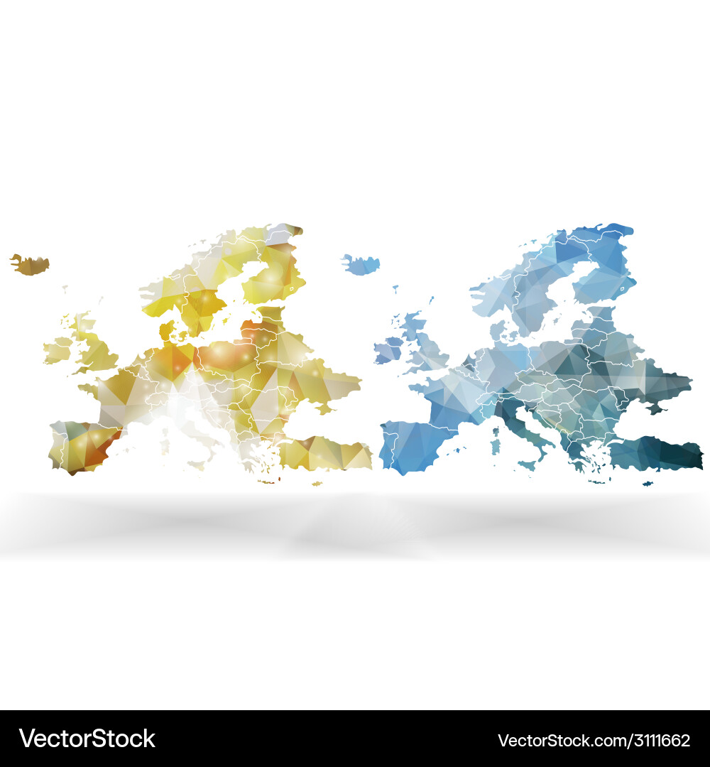 Europe map template triangle design vector image