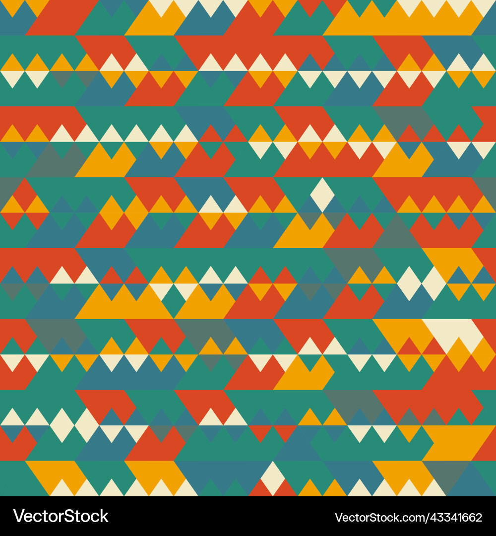 Folk color triangle seamless pattern Folk color triangle seamless pattern vector image