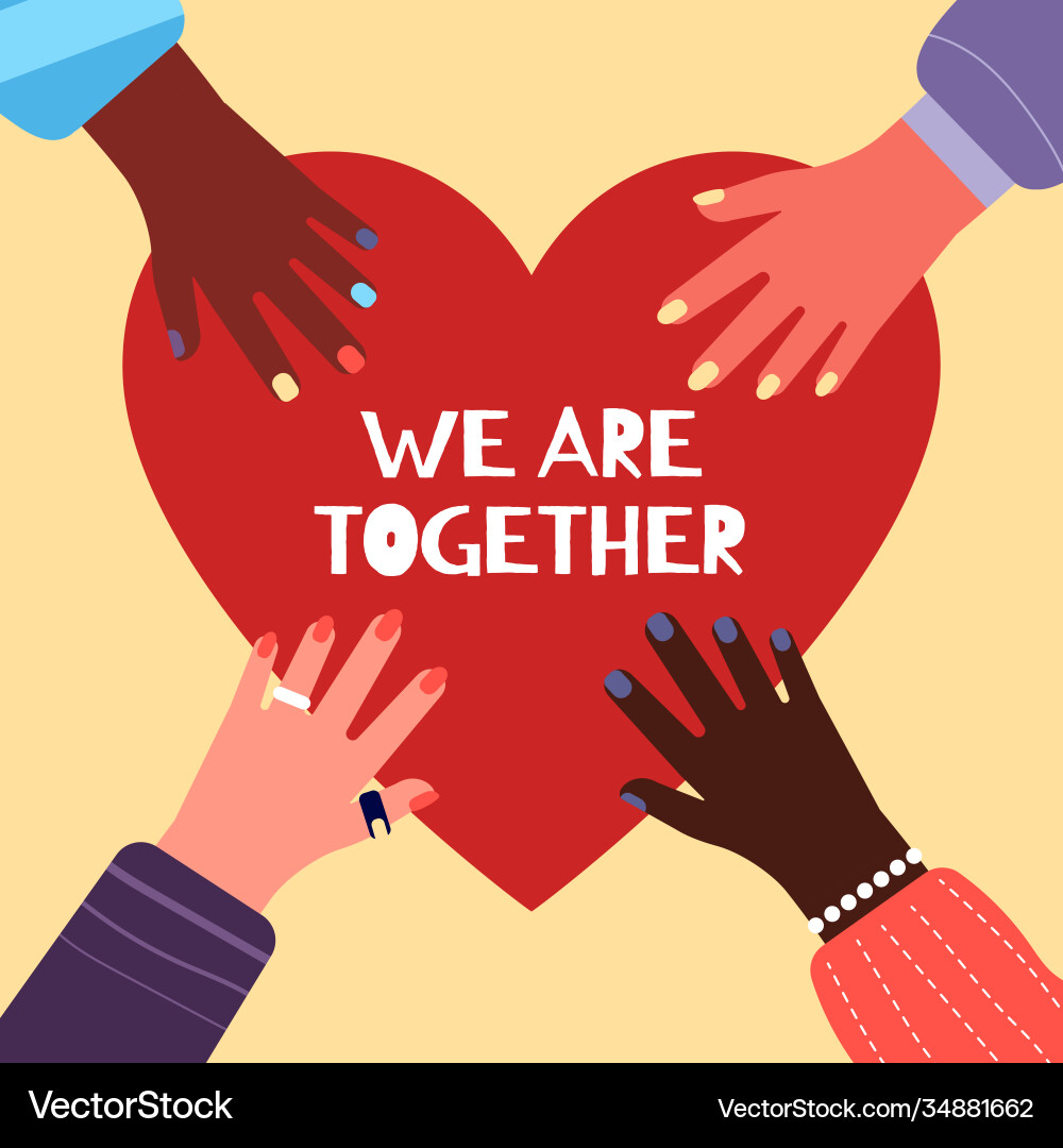 Hands Joining for Unity Vector Image