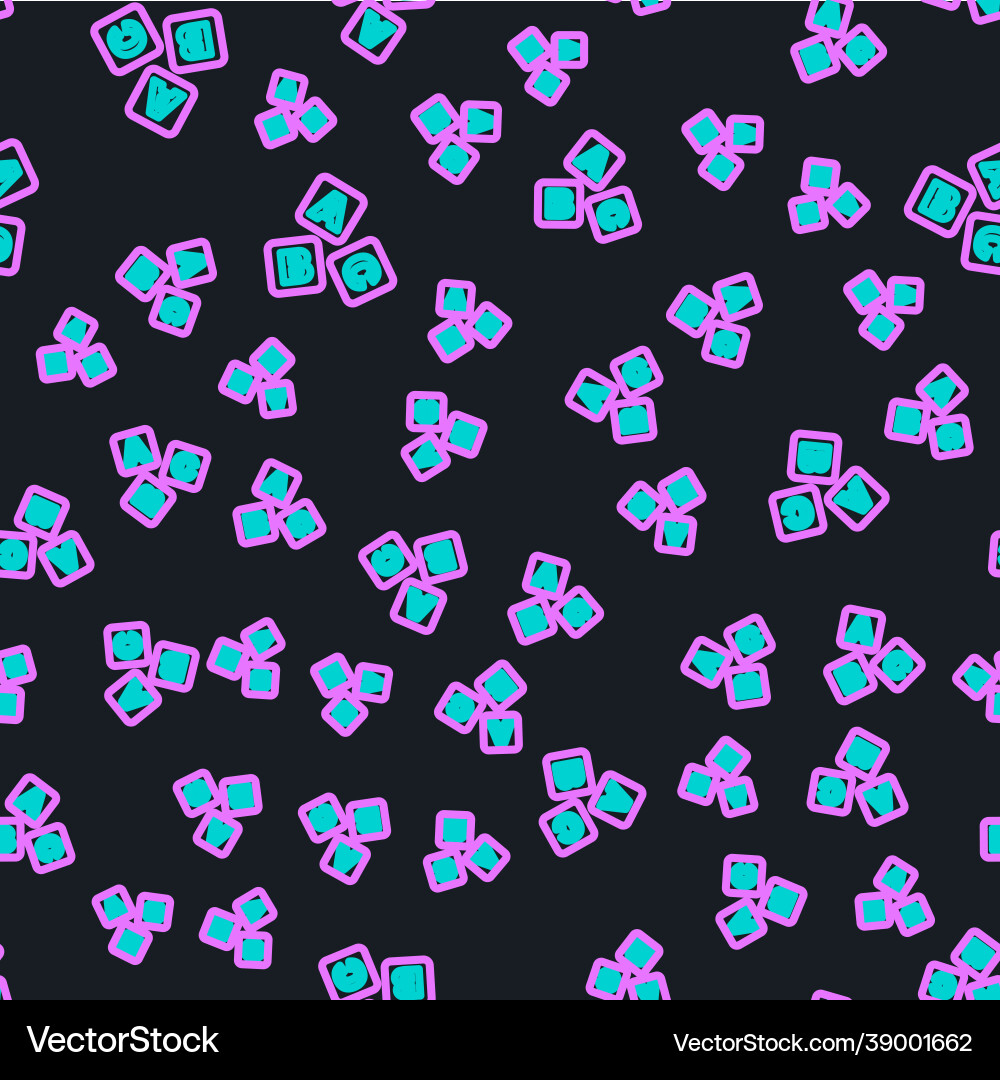 Line abc blocks icon isolated seamless pattern Line abc blocks icon isolated seamless pattern vector image