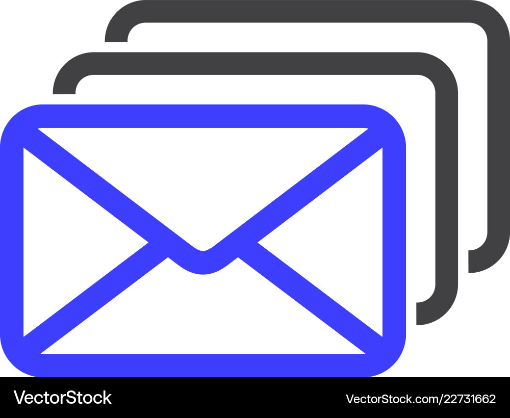 Mail queue flat icon symbol Vector Image