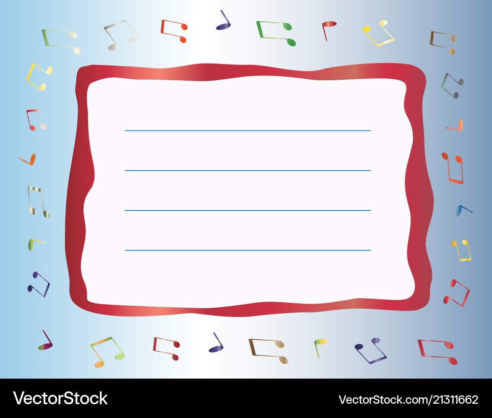 Music card with empty space to write vector image
