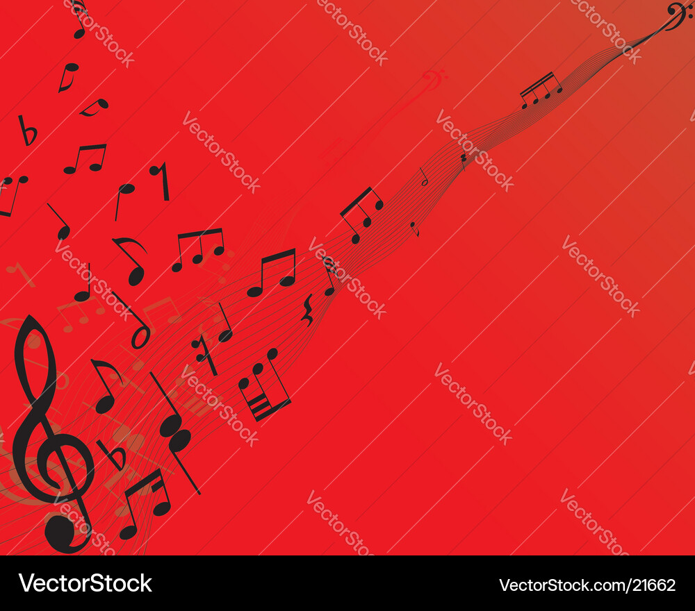 Musikalische Linien und Swirls Vektorbild