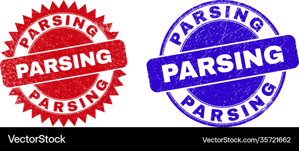 Parsing rounded and rosette watermarks vector image