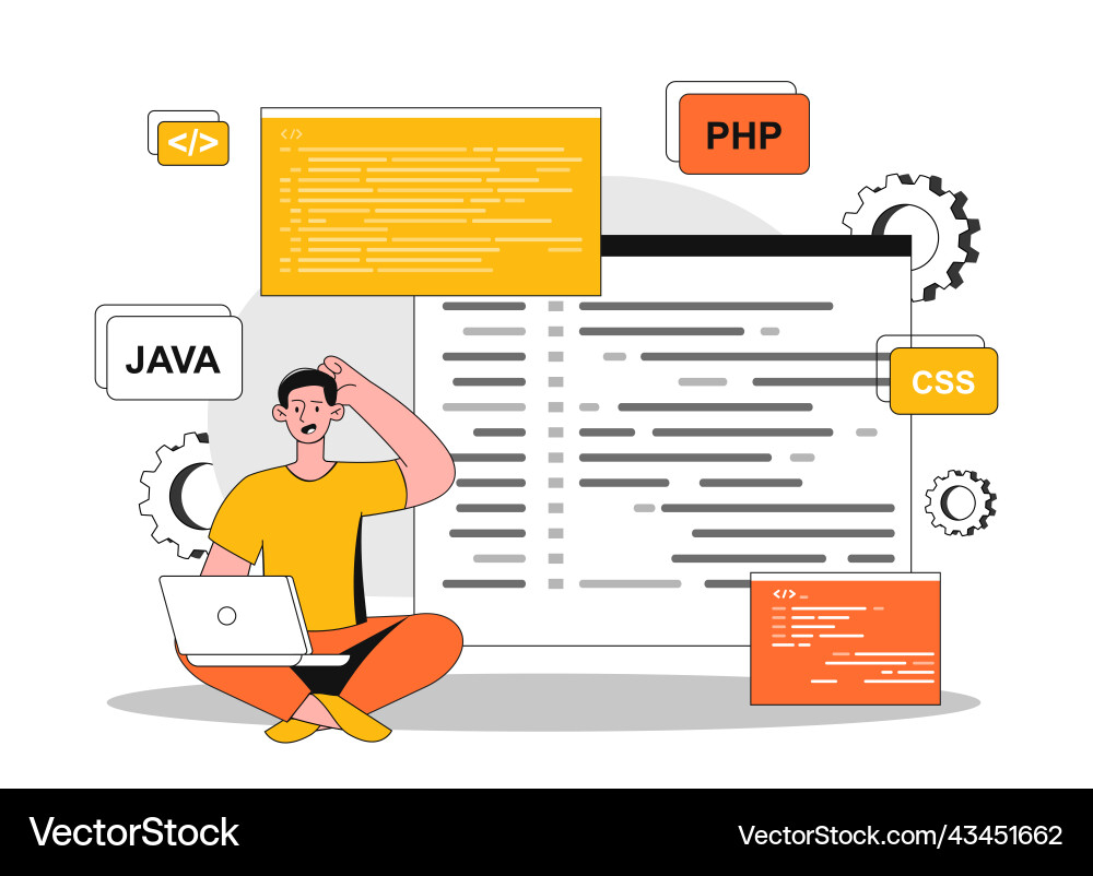 Programmer at work Programmer at work Vector Image