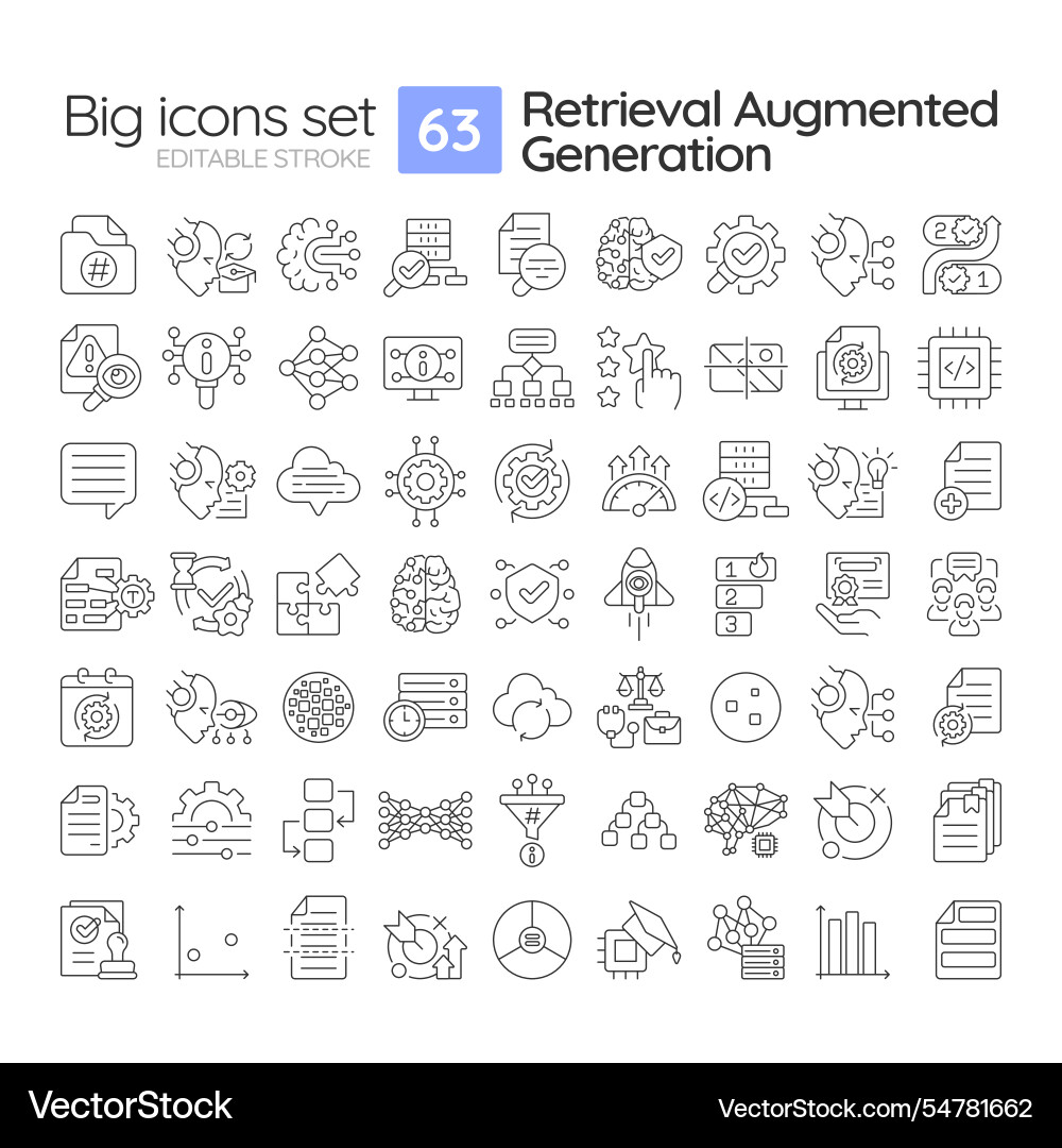 Rag linear icons set vector image