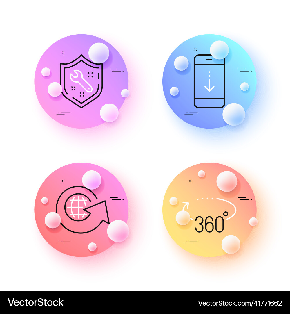 Scroll down 360 degrees and world globe minimal Scroll down 360 degrees and world globe minimal vector image