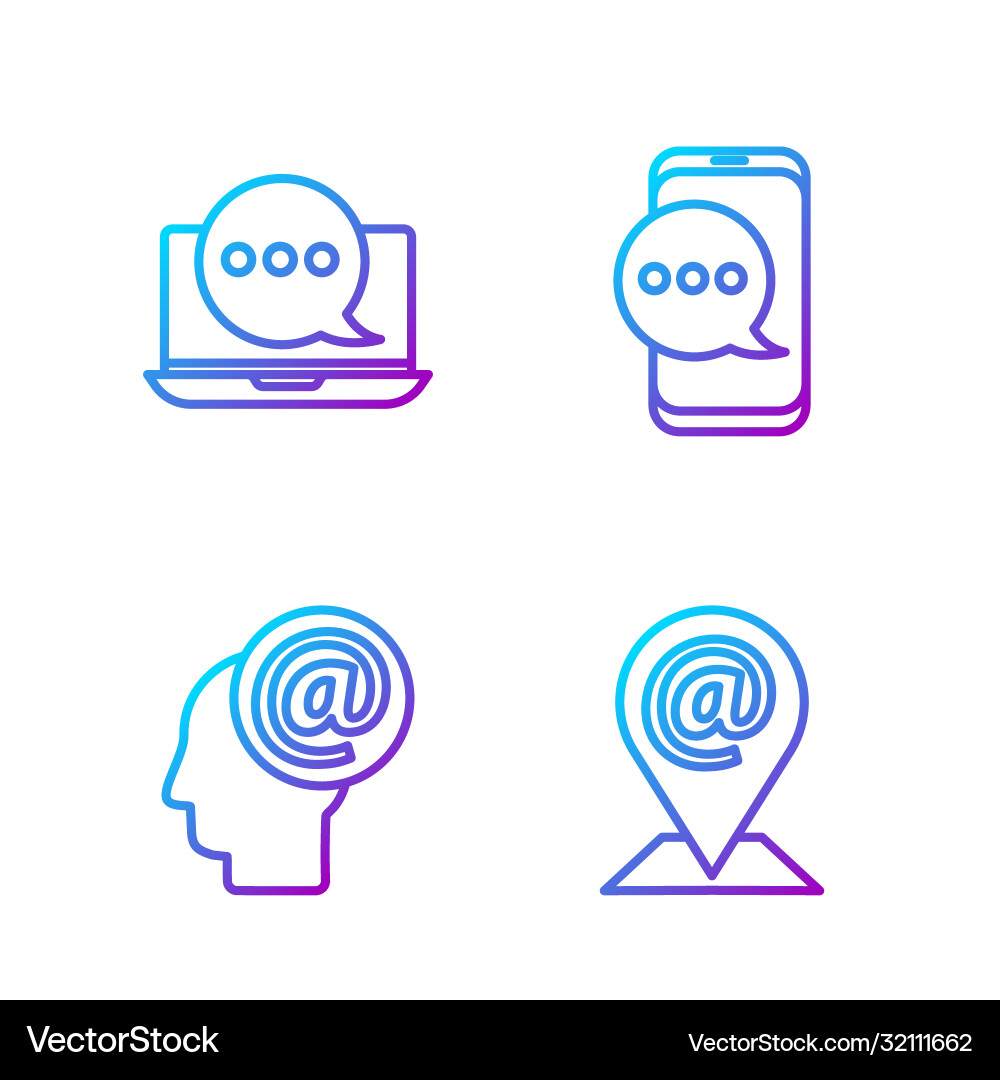 Set line location and mail e-mail e Set line location and mail e-mail e Vector Image
