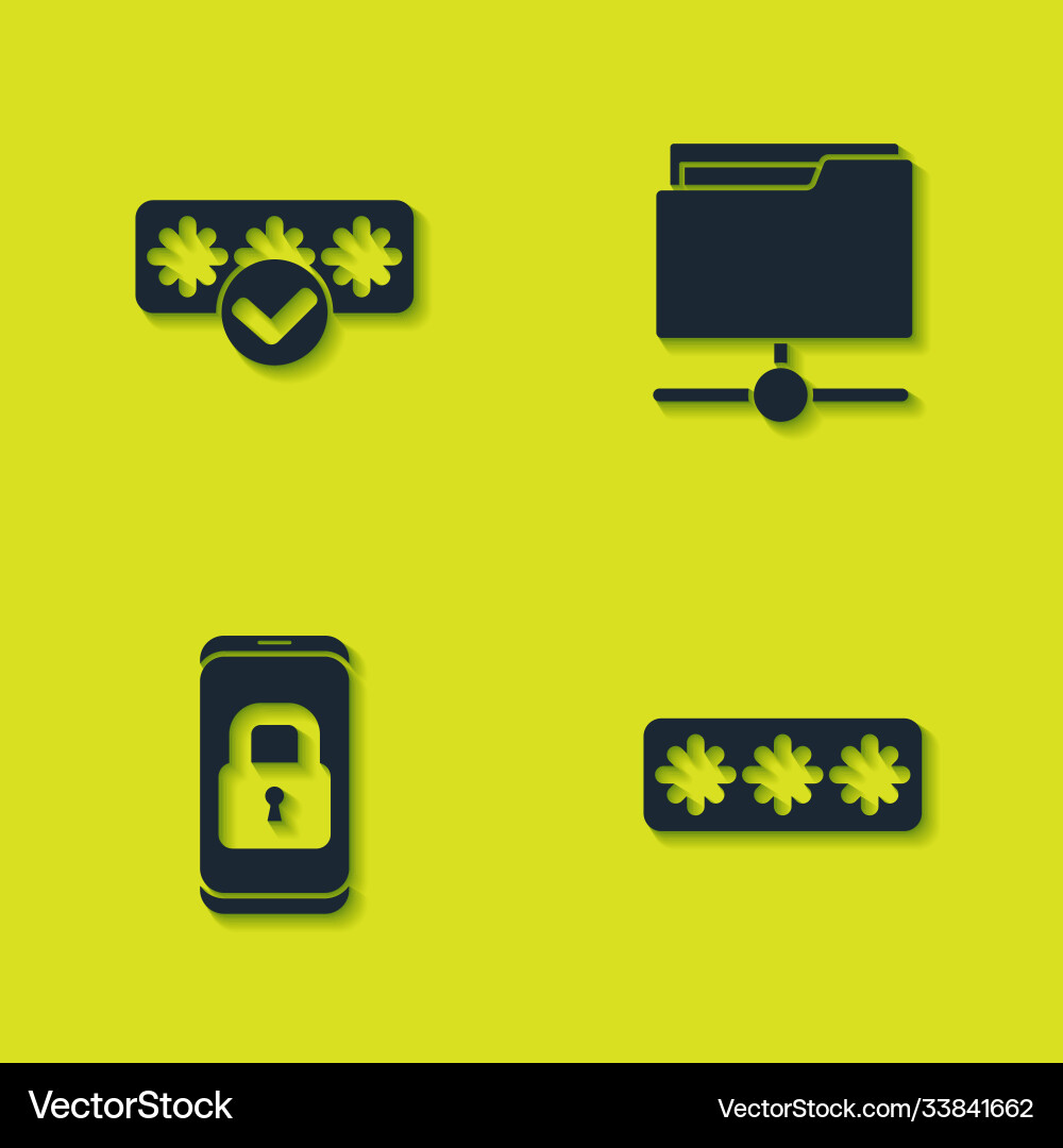 Set password protection mobile with closed vector image