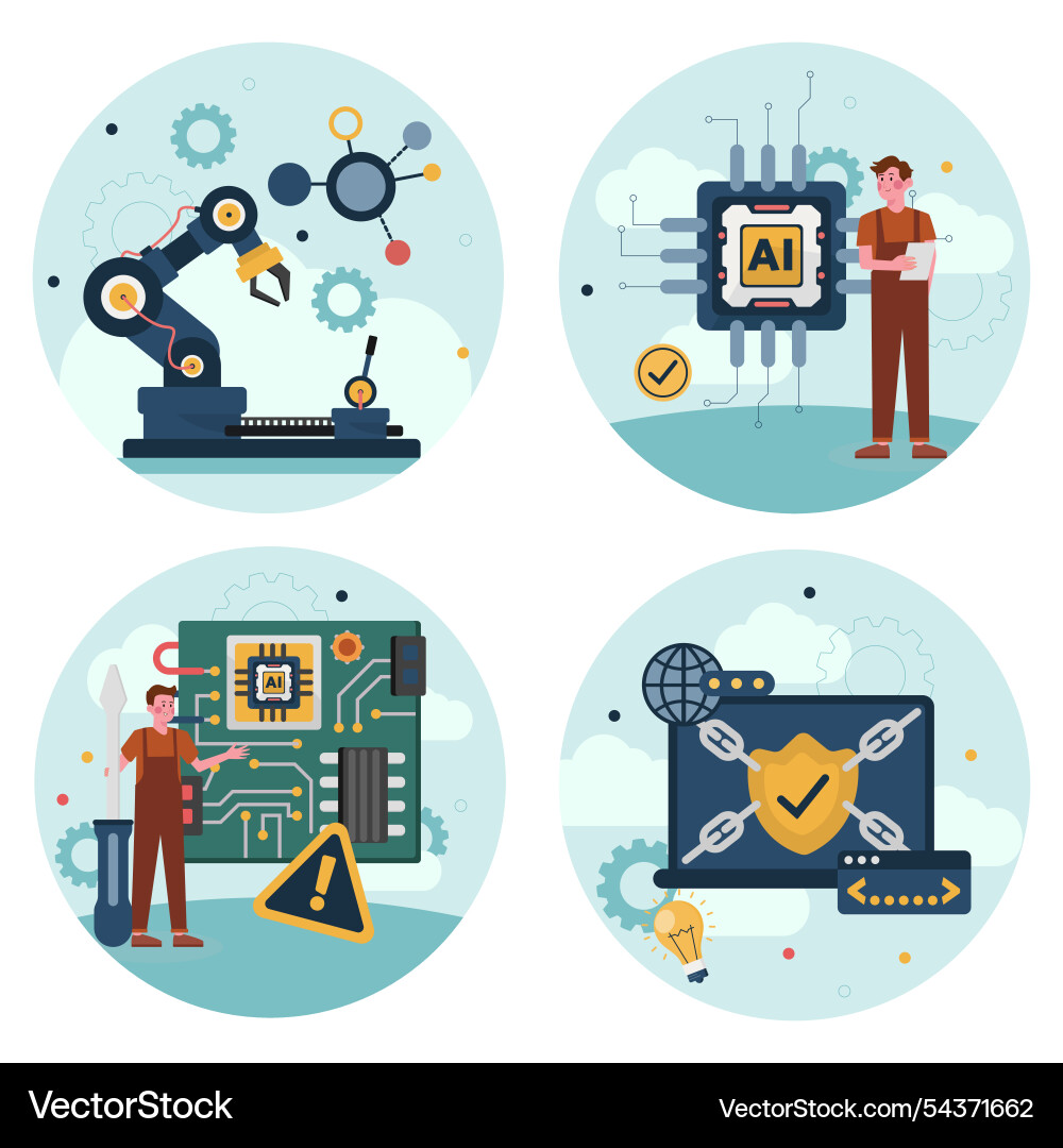 Technology and ai concepts Technology and ai concepts vector image