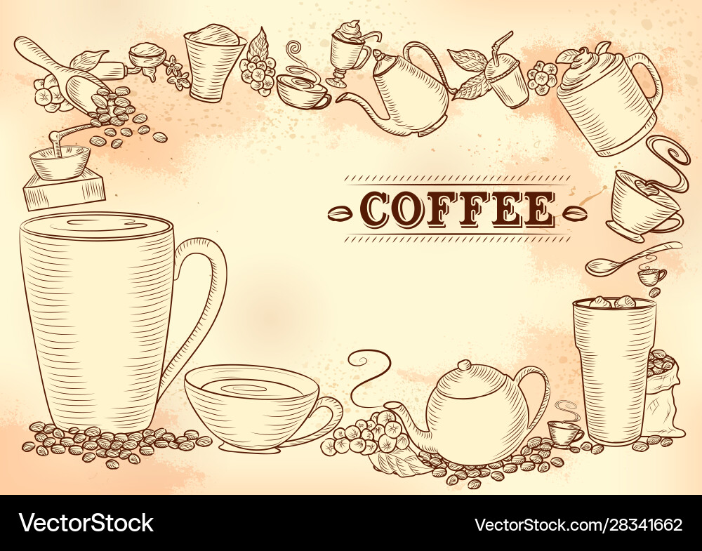 Template different types coffee for menu Template different types coffee for menu vector image