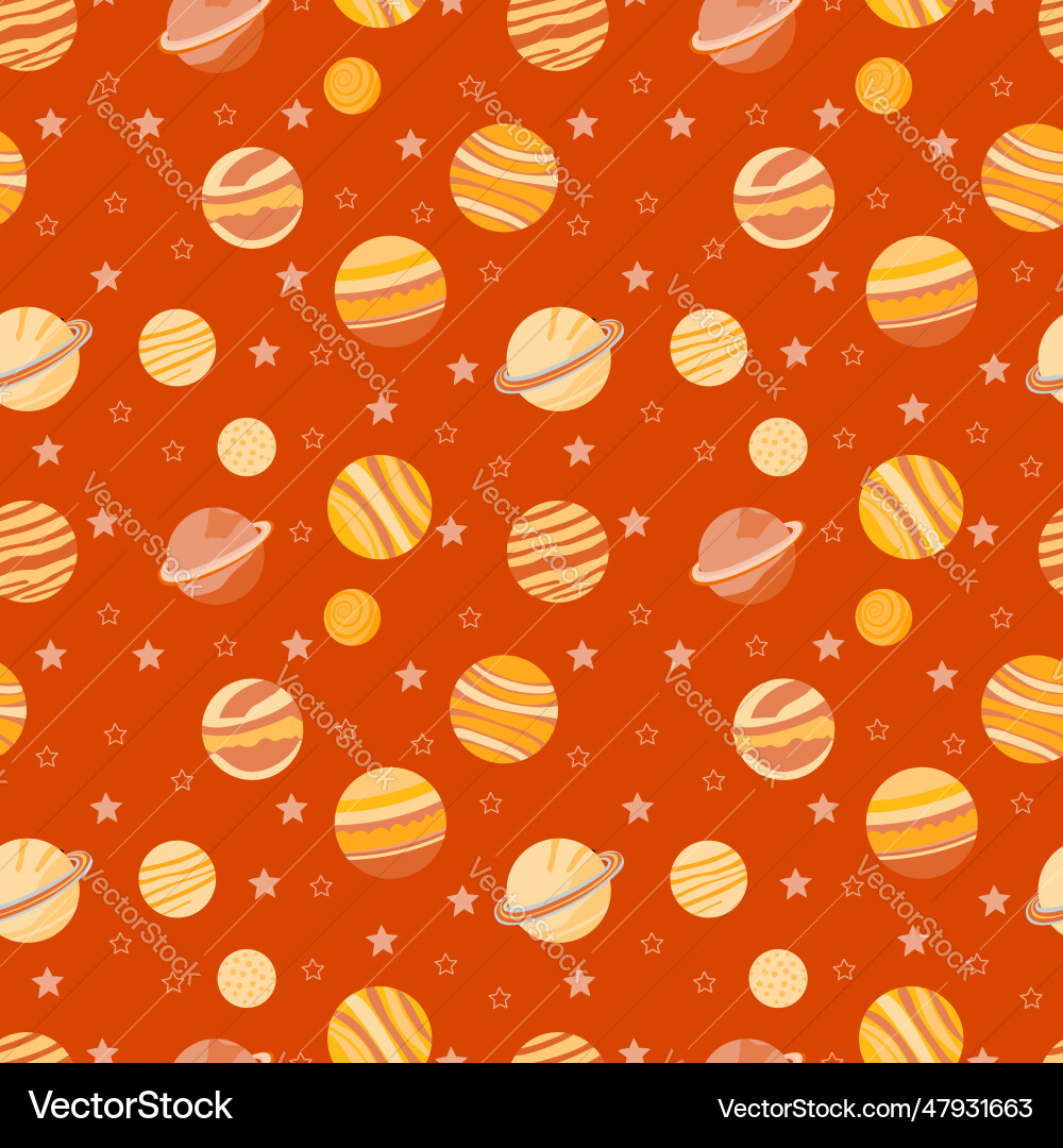 A set of space seamless pattern vector image