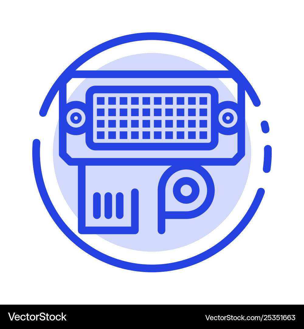 Adapter connection data input blue dotted line Adapter connection data input blue dotted line vector image