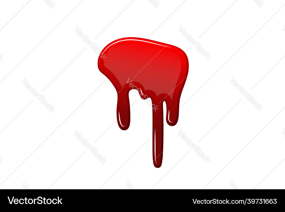Blood drip 3d halloween bloodstain isolated white Blood drip 3d halloween bloodstain isolated white vector image