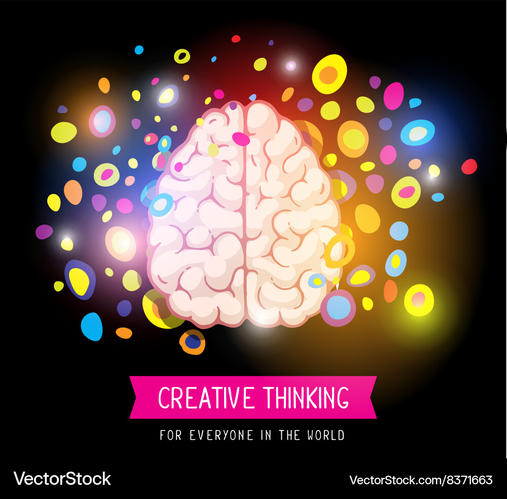 Brain with colorful abstract bubbles Vector Image