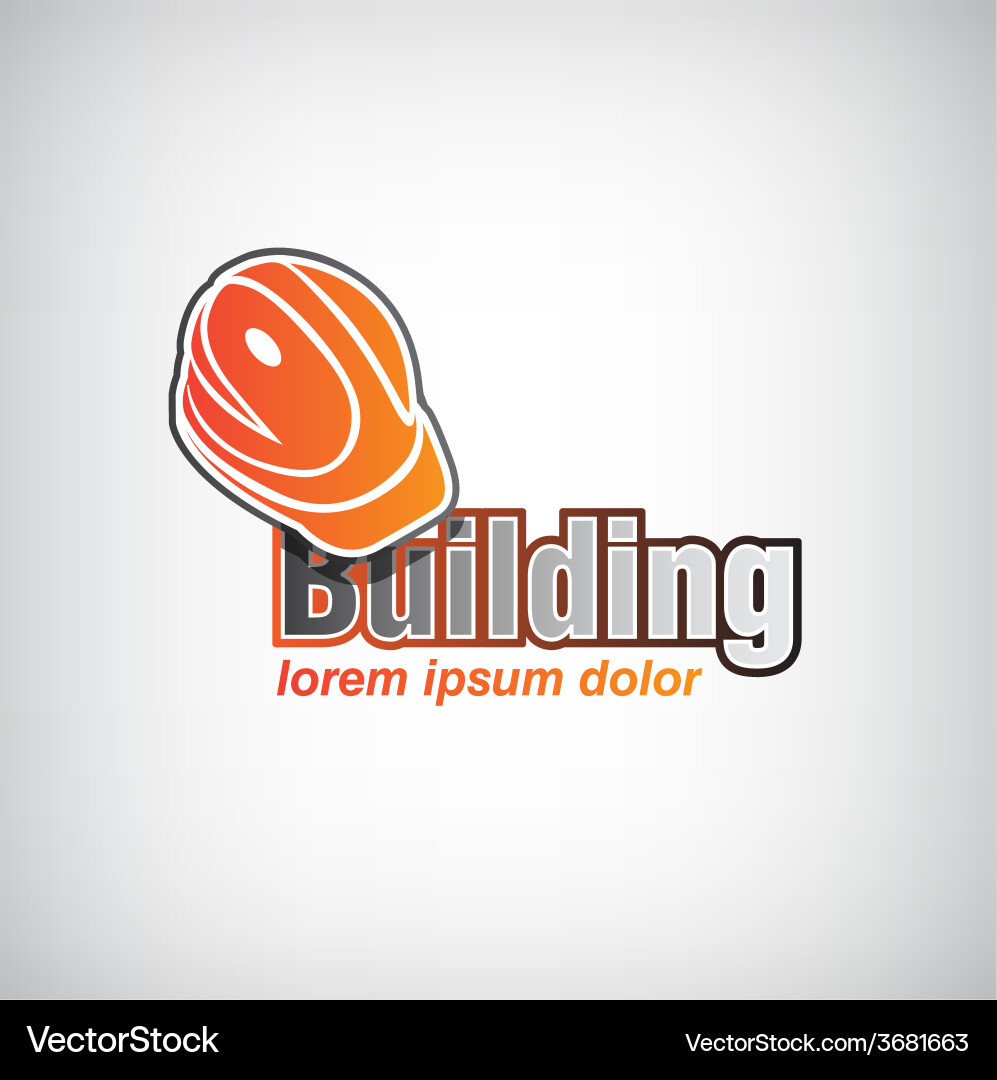 Building icon with helmet isolated Vector Image