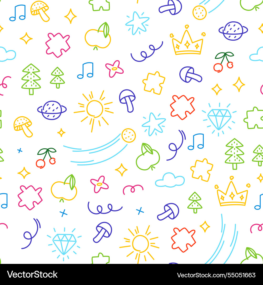 Child Scribble Pattern - Playful Art Vector Image