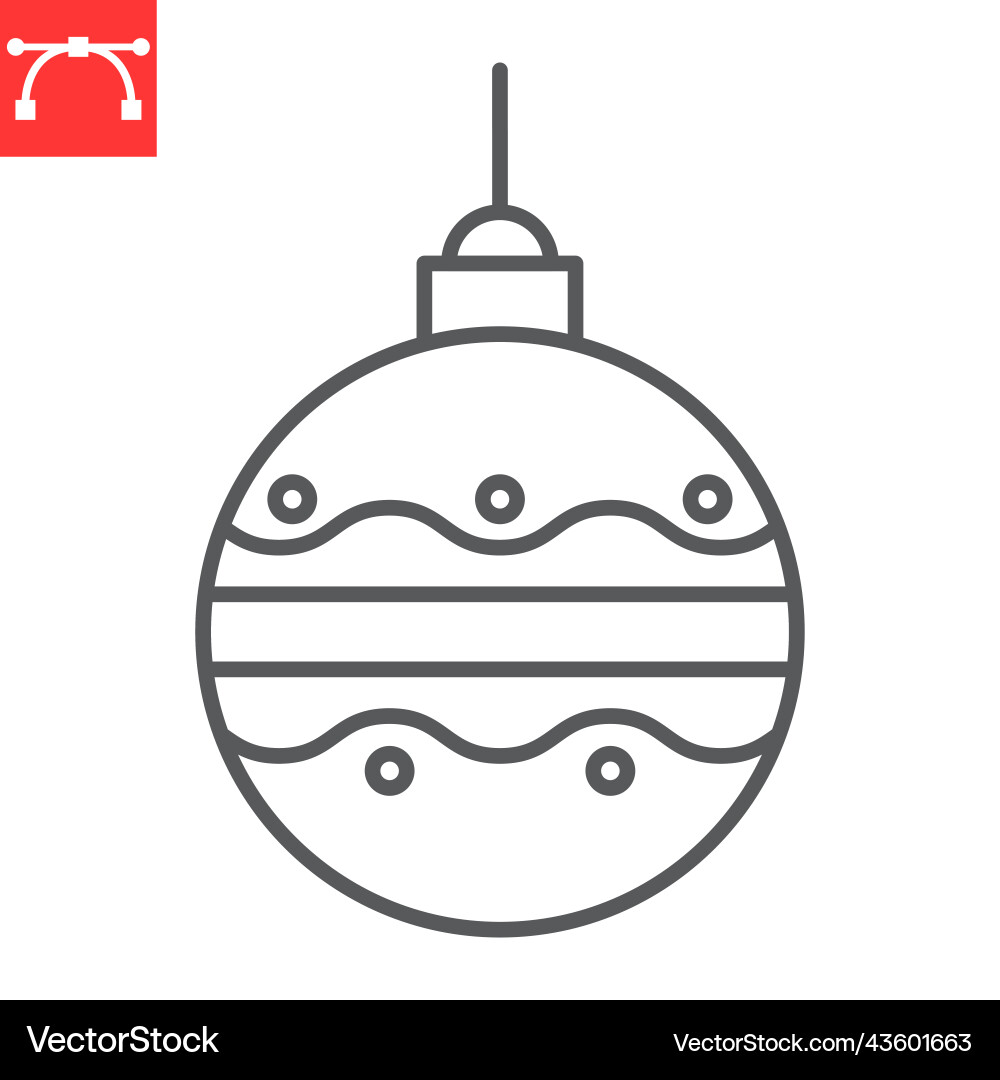Christmas ball line icon Christmas ball line icon vector image
